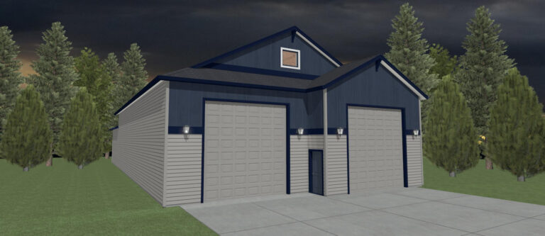 Elevation 3D rendering of a custom home from Design NW