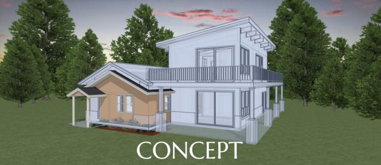 Elevation 3D rendering concept of a custom remodel from Design NW