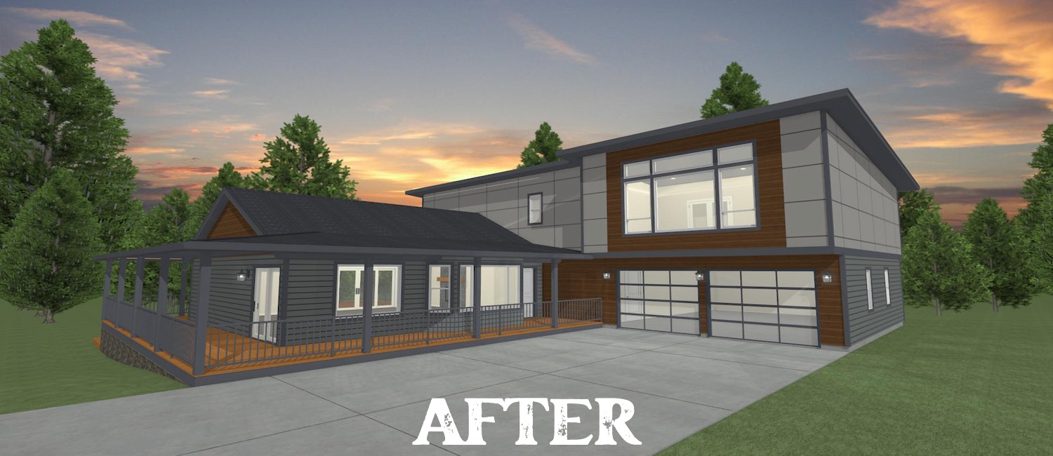 Elevation 3D rendering after a custom remodel from Design NW
