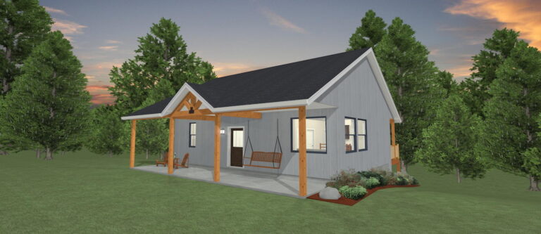 Elevation 3D rendering of a custom home from Design NW