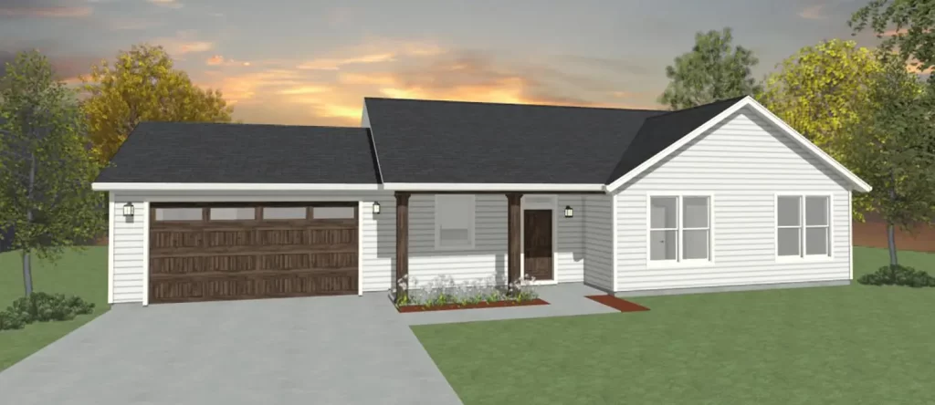 Rendering of the elevation of a traditional home by Design NW