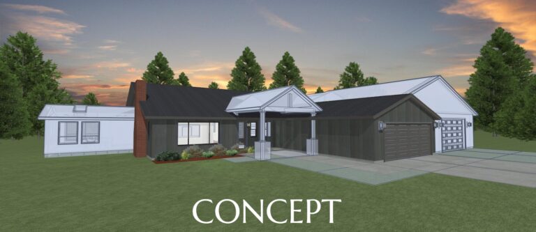 Elevation 3D rendering concept of a custom remodel from Design NW