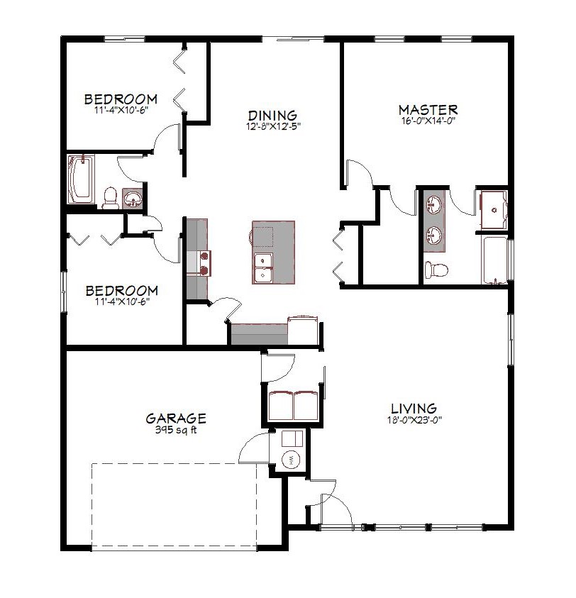 Floor plan view of a traditional style custom home from Design NW