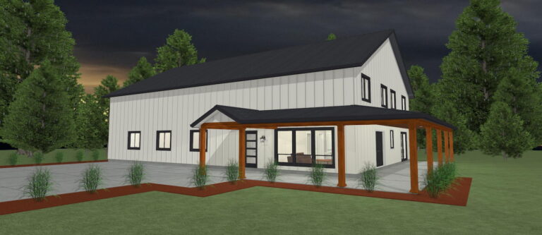 Elevation 3D rendering of a custom home from Design NW