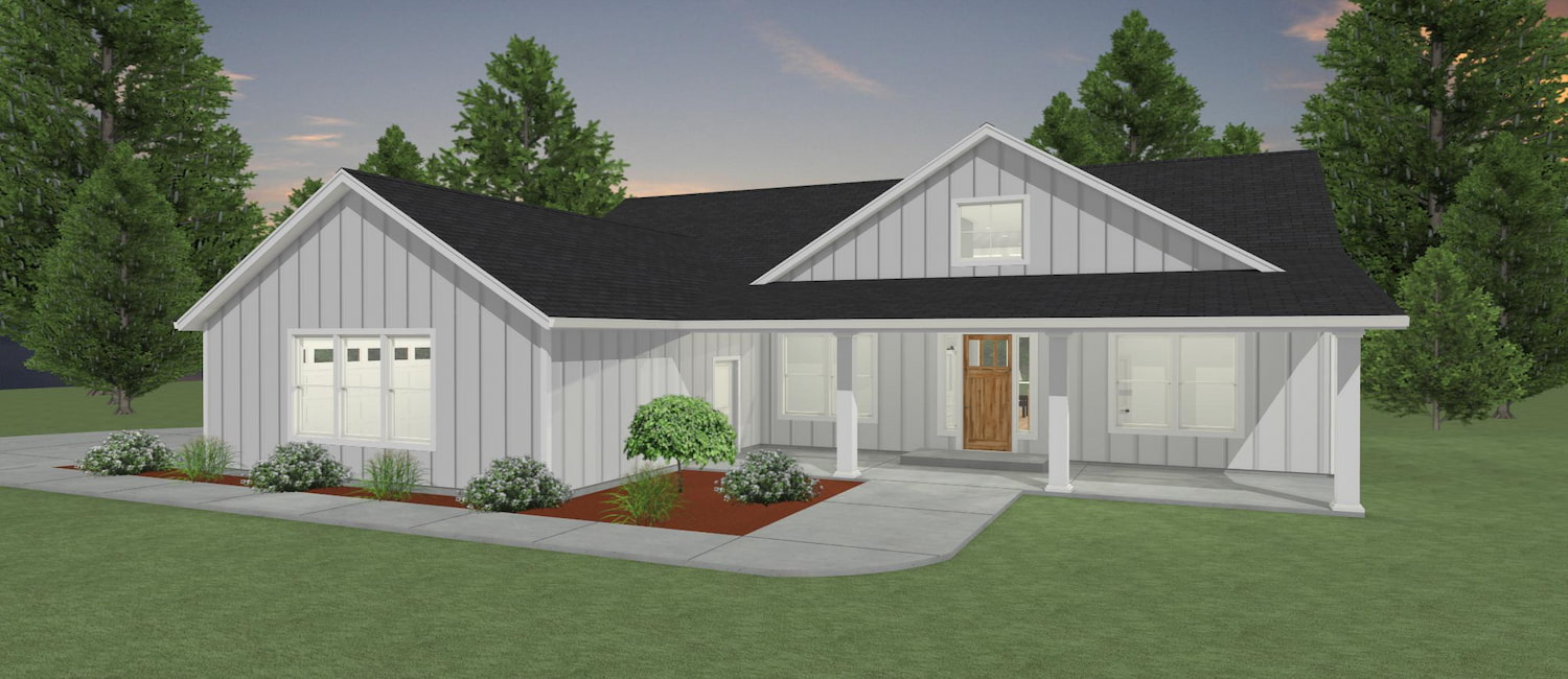 Elevation 3D rendering of a custom home from Design NW