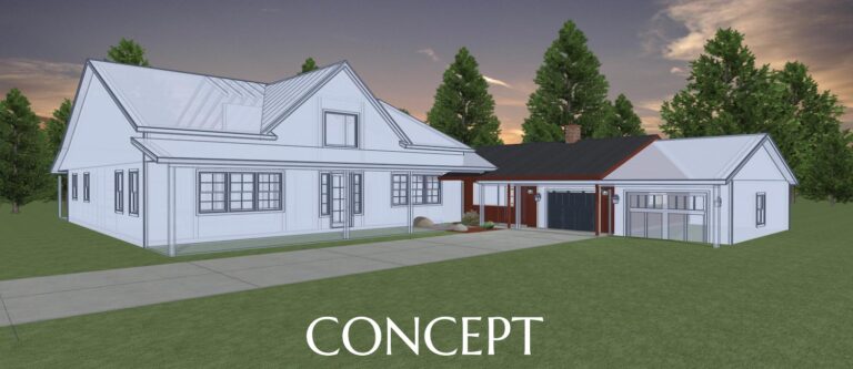 Elevation 3D rendering concept of a custom remodel from Design NW