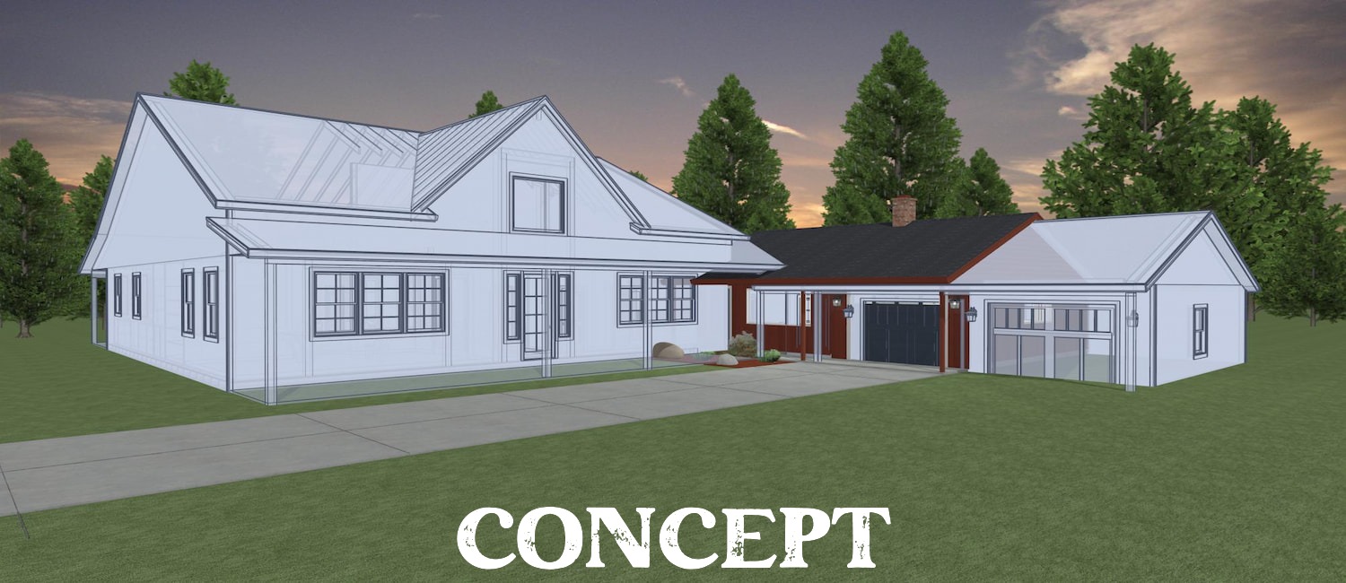 Elevation 3D rendering concept of a custom remodel from Design NW