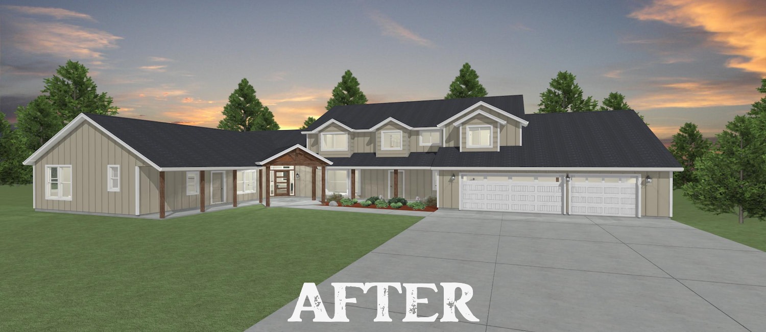 Elevation 3D rendering after a custom remodel from Design NW