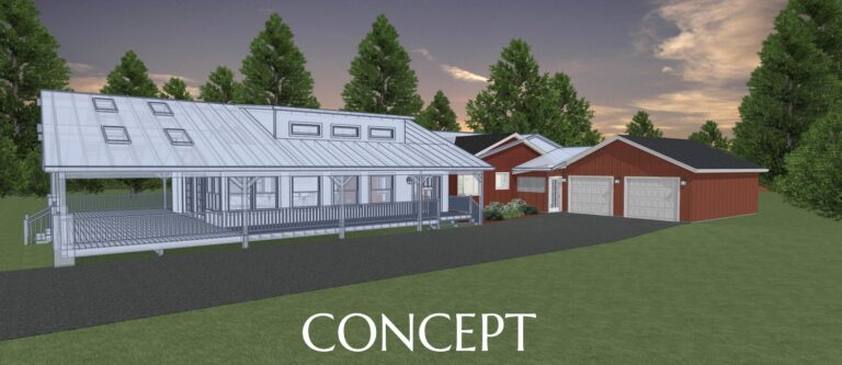 Elevation 3D rendering concept of a custom remodel from Design NW