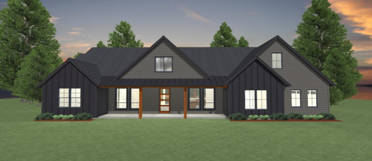 Elevation 3D rendering of a custom home from Design NW