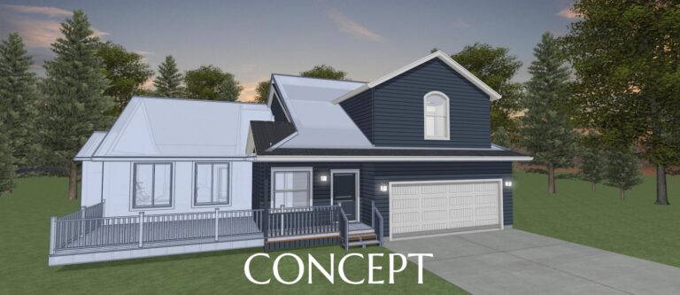 Elevation 3D rendering concept of a custom remodel from Design NW