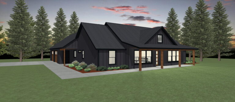 Elevation 3D rendering of a custom home from Design NW