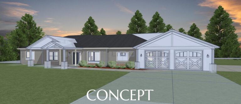 3D elevation view of a remodel concept from Design NW