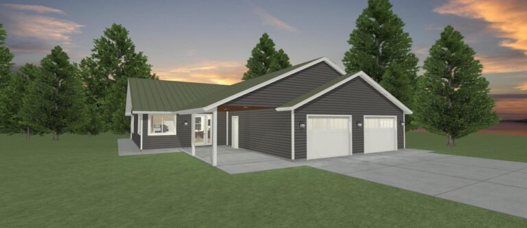 Elevation 3D rendering of a custom home from Design NW