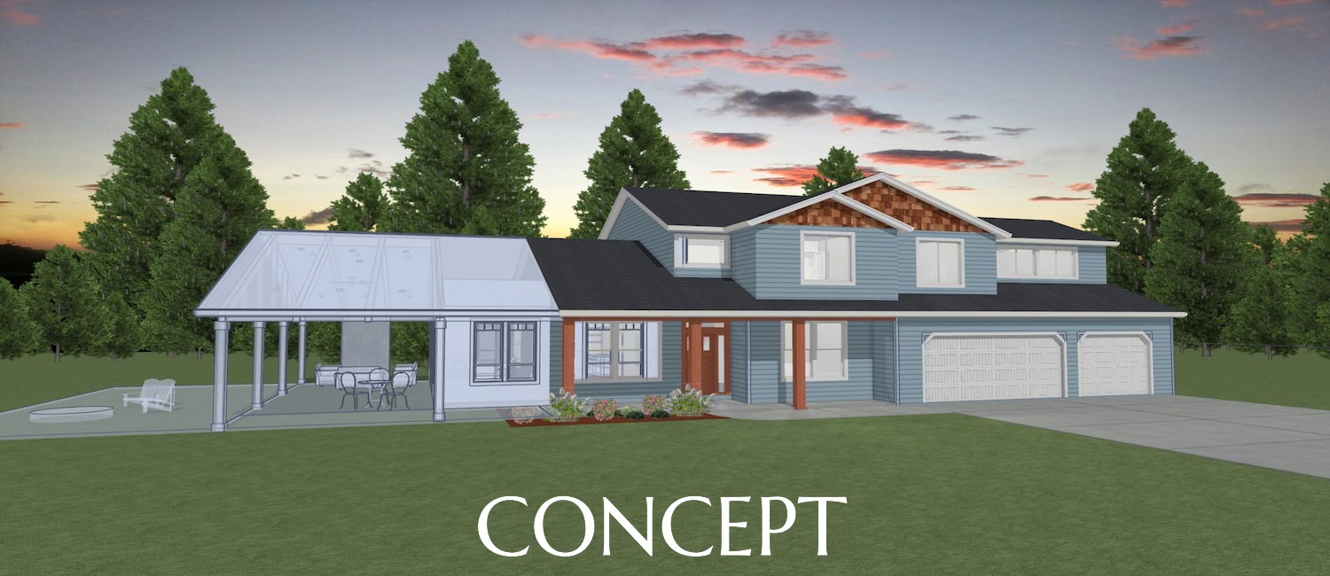 3D elevation concept of a custom remodel from Design NW
