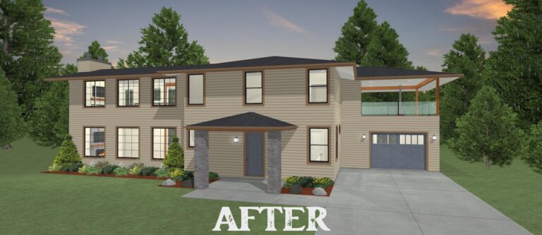 Elevation 3D rendering of a custom remodel from Design NW
