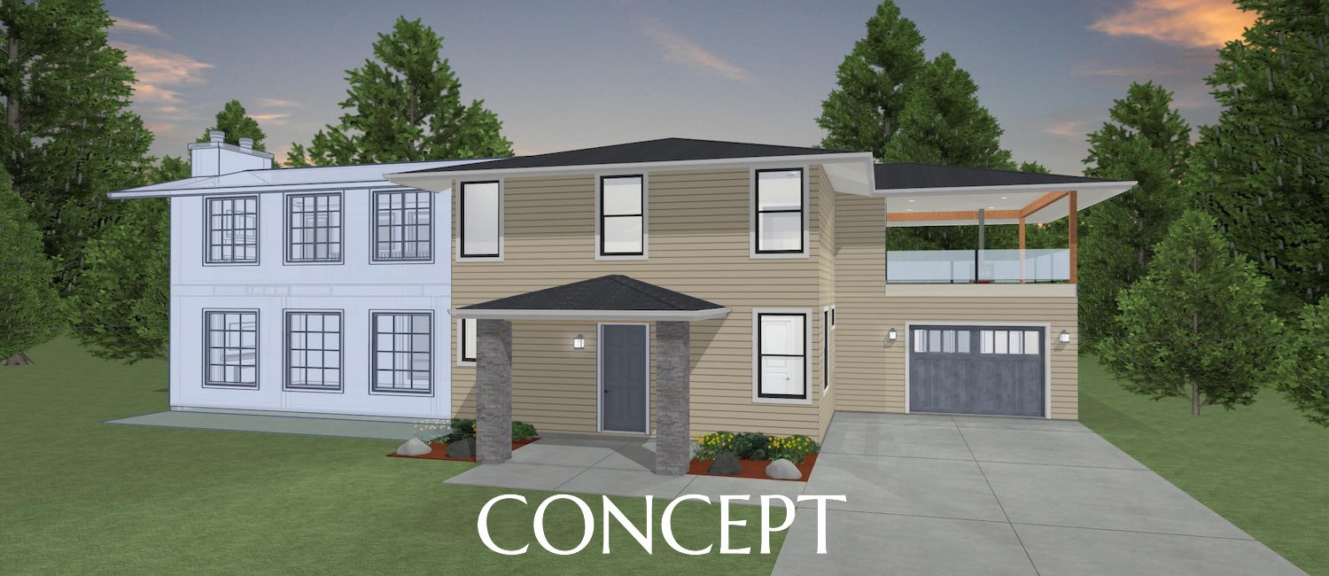Elevation 3D rendering concept of a remodel from Design NW