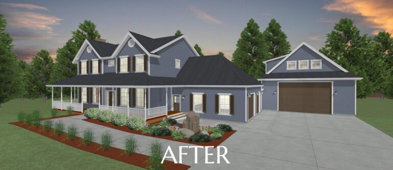 Elevation 3D rendering after a custom remodel home from Design NW