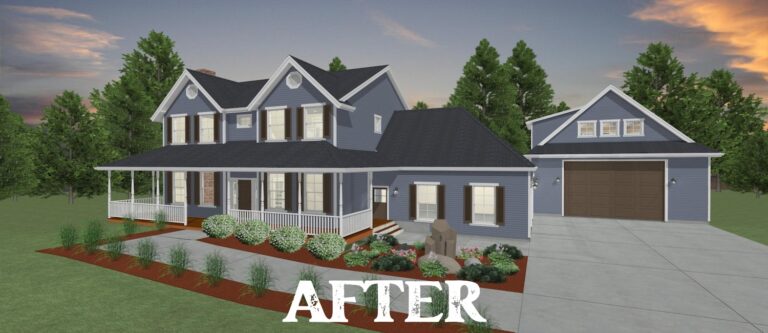 Elevation 3D rendering after a custom remodel home from Design NW