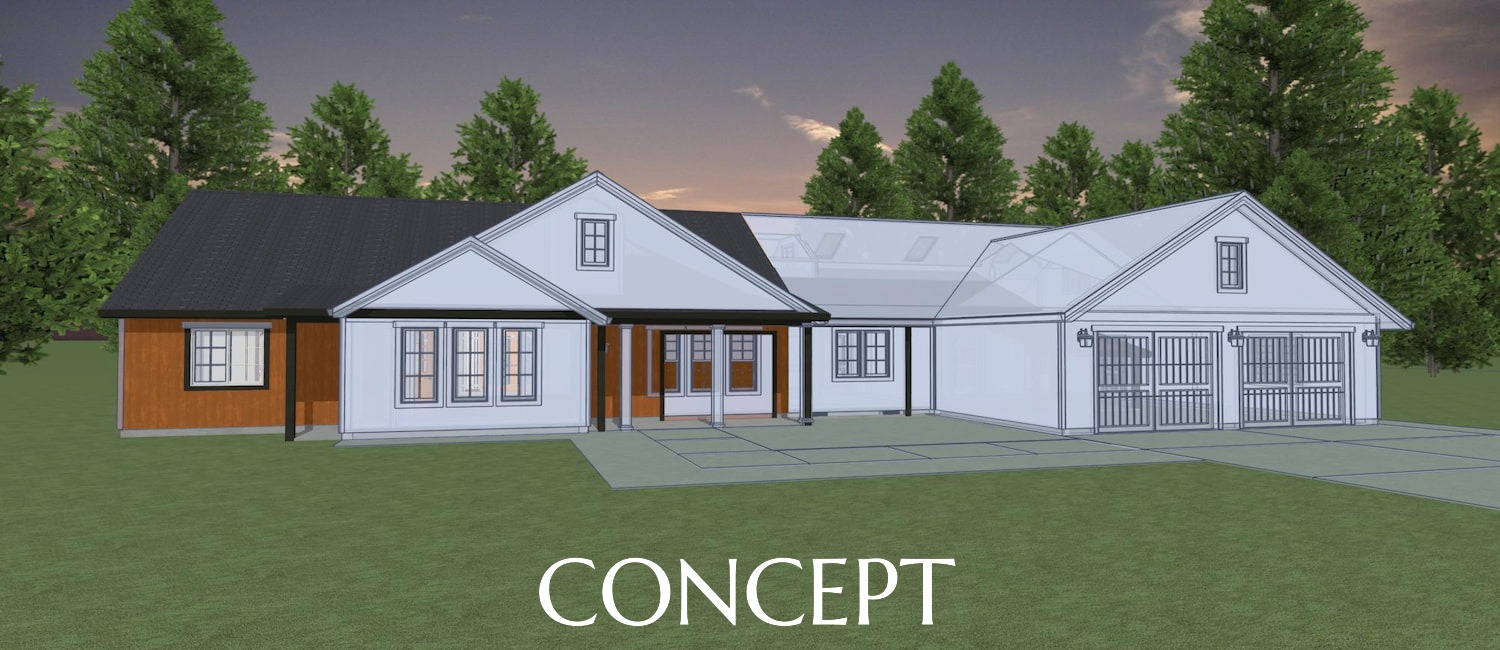 Elevation 3D rendering of a remodel concept from Design NW