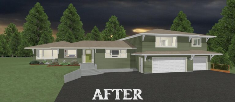 Elevation 3D rendering after custom remodel from Design NW