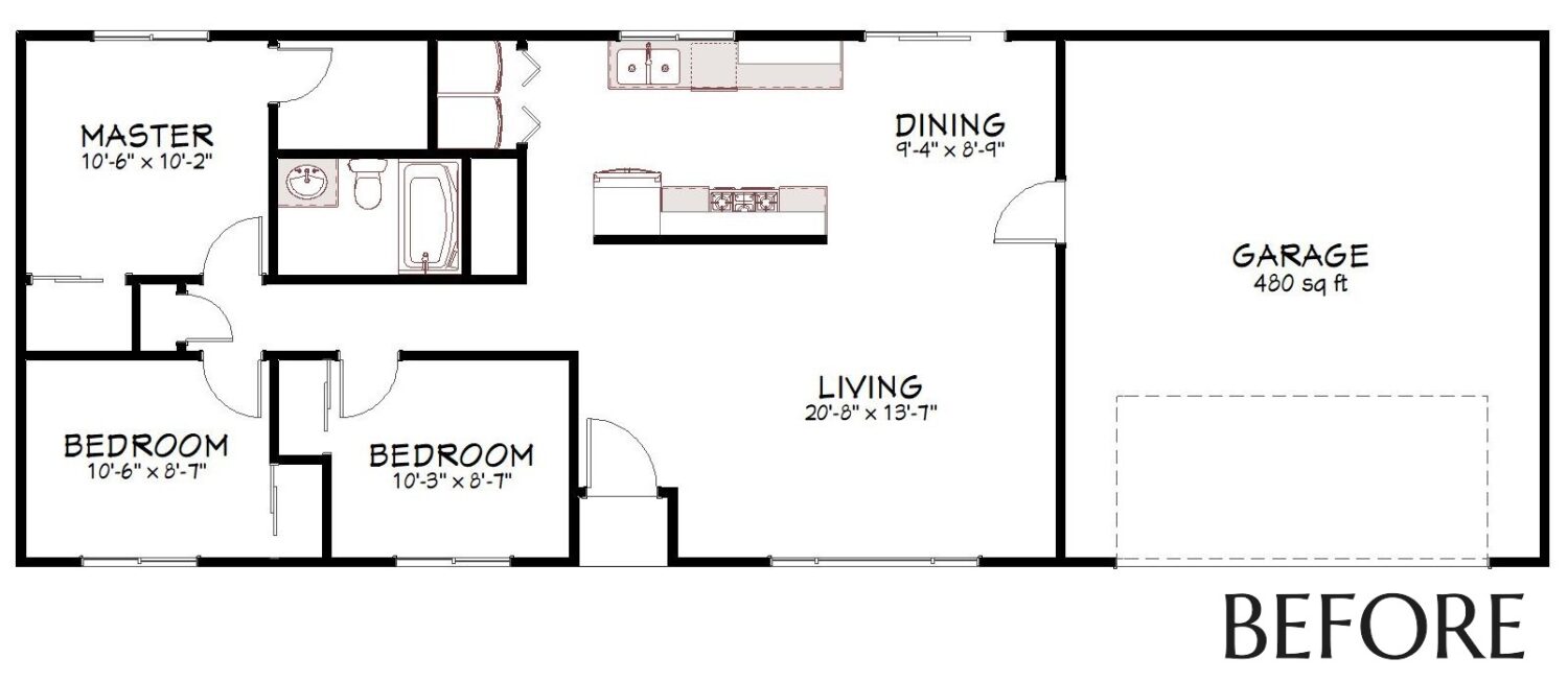 Floor plan view before a remodel from Design NW