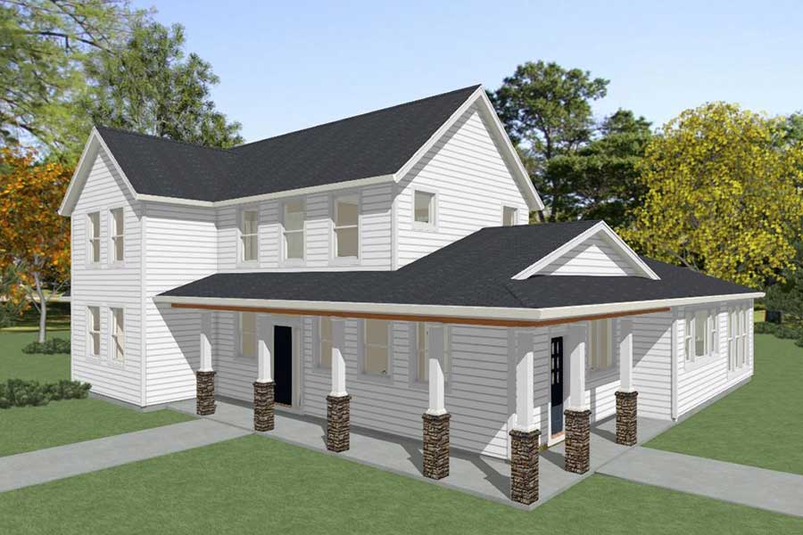 rendering of two level Farmhouse by Design NW